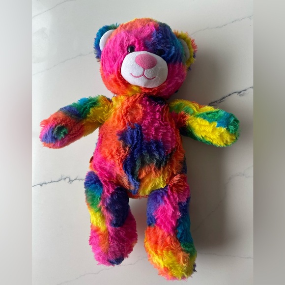 Build-A-Bear Other - Build-A-Bear Rainbow Plush Teddy - Multicolor Tie-Dye Fur 2013